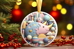 Round Christmas Ornament Sublimation|Clipart Product Image 3