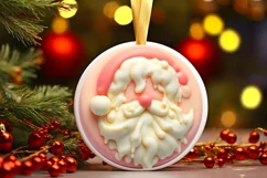 3D Santa Ornament Sublimation PNG Product Image 1