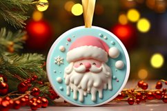 3D Santa Ornament Sublimation PNG Product Image 3