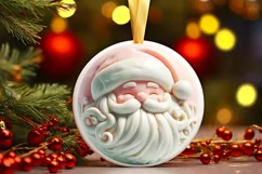 3D Santa Ornament Sublimation PNG Product Image 1