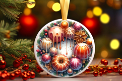 Round Christmass Ornament Sublimation|Clipart Product Image 1