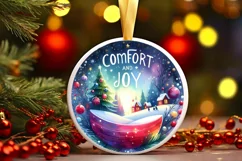Colorfull Christmas Scene Comfort and Joy PNG Product Image 3