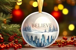 Colorfull Winter Scene Believe PNG Product Image 3
