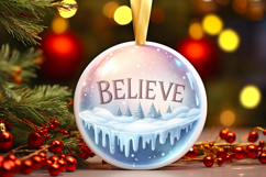 Round Christmass Ornament Sublimation|Clipart Product Image 1