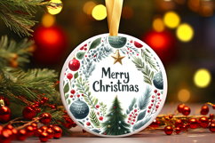 Round Christmass Ornament Sublimation|Clipart Product Image 1