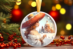 Round Christmass Ornament Sublimation|Clipart Product Image 1