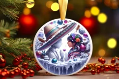 Winter Scene with Mexican Person PNG Product Image 1