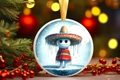 Winter Scene with Mexican Person PNG Product Image 3