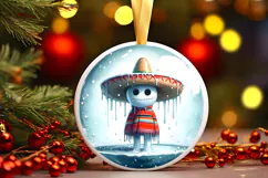 Round Christmass Ornament Sublimation|Clipart Product Image 1