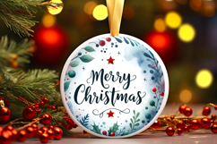 Round Christmass Ornament Sublimation|Clipart Product Image 1