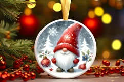 Gnome Christmas Ornament Sublimation PNG Product Image 3