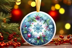 Snowflake Christmas Ornament Sublimation PNG Product Image 2