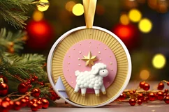 Round Christmas Ornament Sublimation|Clipart Product Image 3