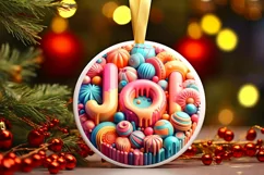 Joy 3D Martzipan Winter Ornament PNG Product Image 1