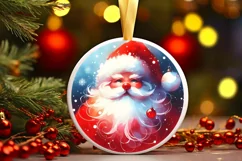 Santa Christmas Round Sticker PNG Product Image 1