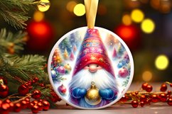 Colorful Christmas Gnome Ornament Sublimation PNG Product Image 1