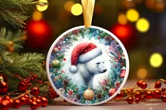 Polar Bear Round Ornament Sublimation PNG Product Image 2