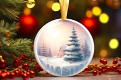Round Christmas Ornament with Spain Winter Scene PNG Product Image 3