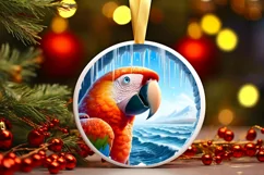 Parrot Smiling Round Ornament Sublimation PNG Product Image 3