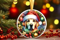 Dog Round Ornament Sublimation PNG Product Image 1