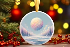 Winter Scene Digital Painting Christmas Ornament Product Image 2