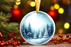 Round Christmas Ornament with Tour Eiffel PNG Product Image 3
