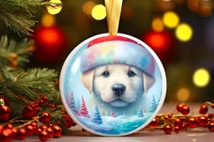 Melting Winter Scene Puppy Christmas Ornament Product Image 1