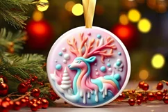 Polar Bear Christmas Deer Ornament Sublimation PNG Product Image 1