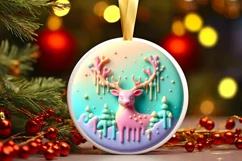Polar Bear Christmas Deer Ornament Sublimation PNG Product Image 2