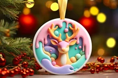 Polar Bear Christmas Deer Ornament Sublimation PNG Product Image 3