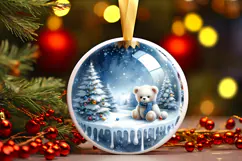 Round Christmass Ornament Sublimation|Clipart Product Image 1