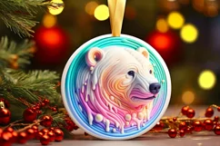 Polar Bear Ornament Sublimation PNG Product Image 2