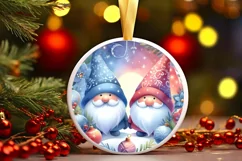 Colorful Winter Gnomes Christmas Ornament Product Image 2