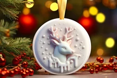 3D Polar Bear Christmas Ornament PNG Product Image 1