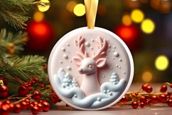 3D Marzipan Christmass Deer Round PNG Product Image 1