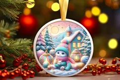 Round Christmas Ornament Sublimation|Clipart Product Image 3
