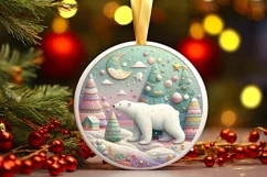 Round Christmas Ornament Sublimation|Clipart Product Image 1
