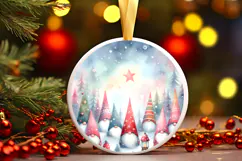 Round Christmass Ornament Sublimation|Clipart Product Image 1