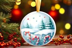 Round Christmass Ornament Sublimation|Clipart Product Image 1