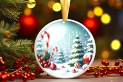 Round Christmas Ornament with Candies PNG Product Image 3
