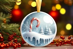 Round Christmas Ornament with Candies PNG Product Image 3
