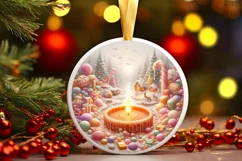 Christmass Scene Digital Painting Christmas Ornament Product Image 1