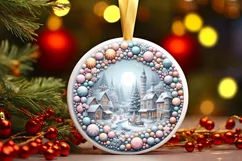 Christmass Scene Digital Painting Christmas Ornament Product Image 1
