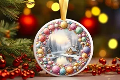 Christmass Scene Digital Painting Christmas Ornament Product Image 1