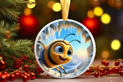 Icy Wall Bee Digital Painting Sublimation PNG Product Image 3