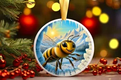 Icy Wall Bee Digital Painting Sublimation PNG Product Image 3