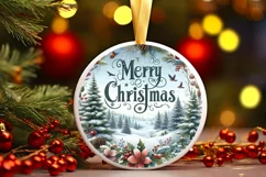 Christmas Scene Round Ornament PNG Product Image 1