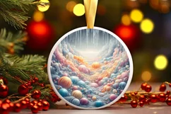 Winter Scene Digital Painting Christmas Ornament Product Image 1