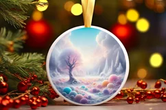 Winter Scene Digital Painting Christmas Ornament Product Image 2
