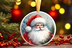Santa Round Ornament Sublimation PNG Product Image 3
